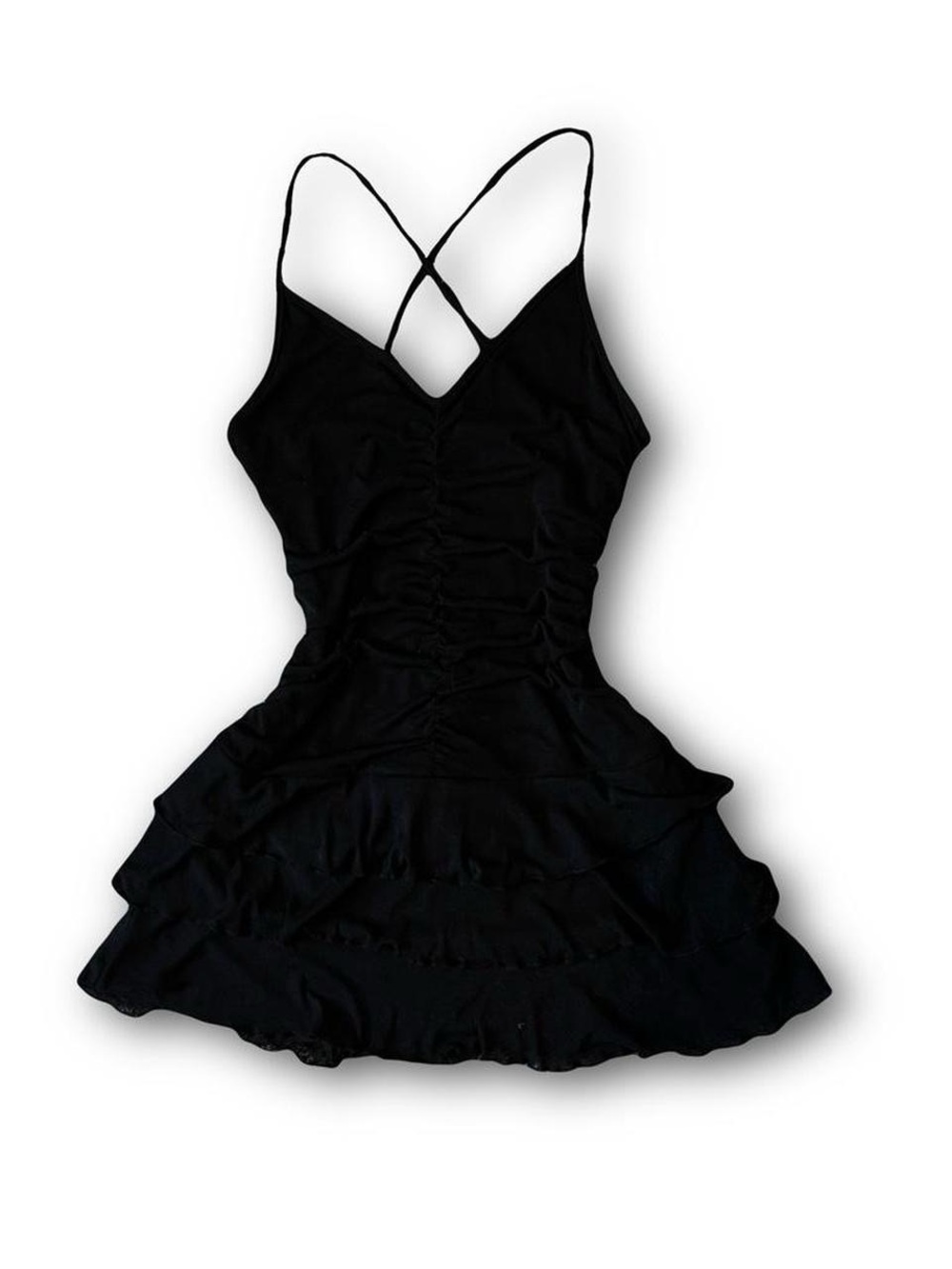 Black Ruched y2k Fairy Dress